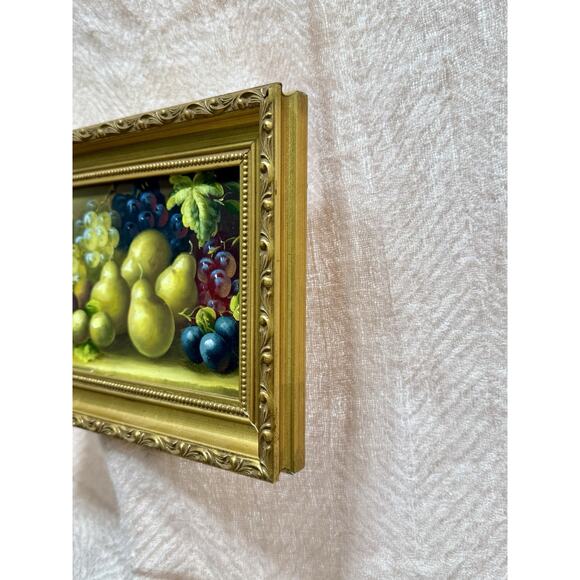 Original Mid-Century Italian Still Life Oil Painting Pears & Grapes R Ricci - Picture 5 of 13